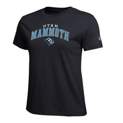 Utah Mammoth Champion Women's Arch Mascot Logo T-Shirt - Black | NHL sale