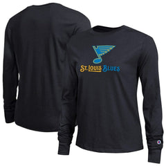 St. Louis Blues Champion Women's Wordmark Lockup Long Sleeve T-Shirt - Black | NHL discount