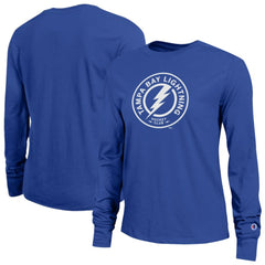 Tampa Bay Lightning Champion Women's Wordmark Lockup Long Sleeve T-Shirt - Royal | NHL discount