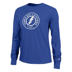 Tampa Bay Lightning Champion Women's Wordmark Lockup Long Sleeve T-Shirt - Royal | NHL discount