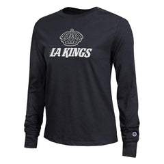 Los Angeles Kings Champion Women's Wordmark Lockup Long Sleeve T-Shirt - Black | NHL near me