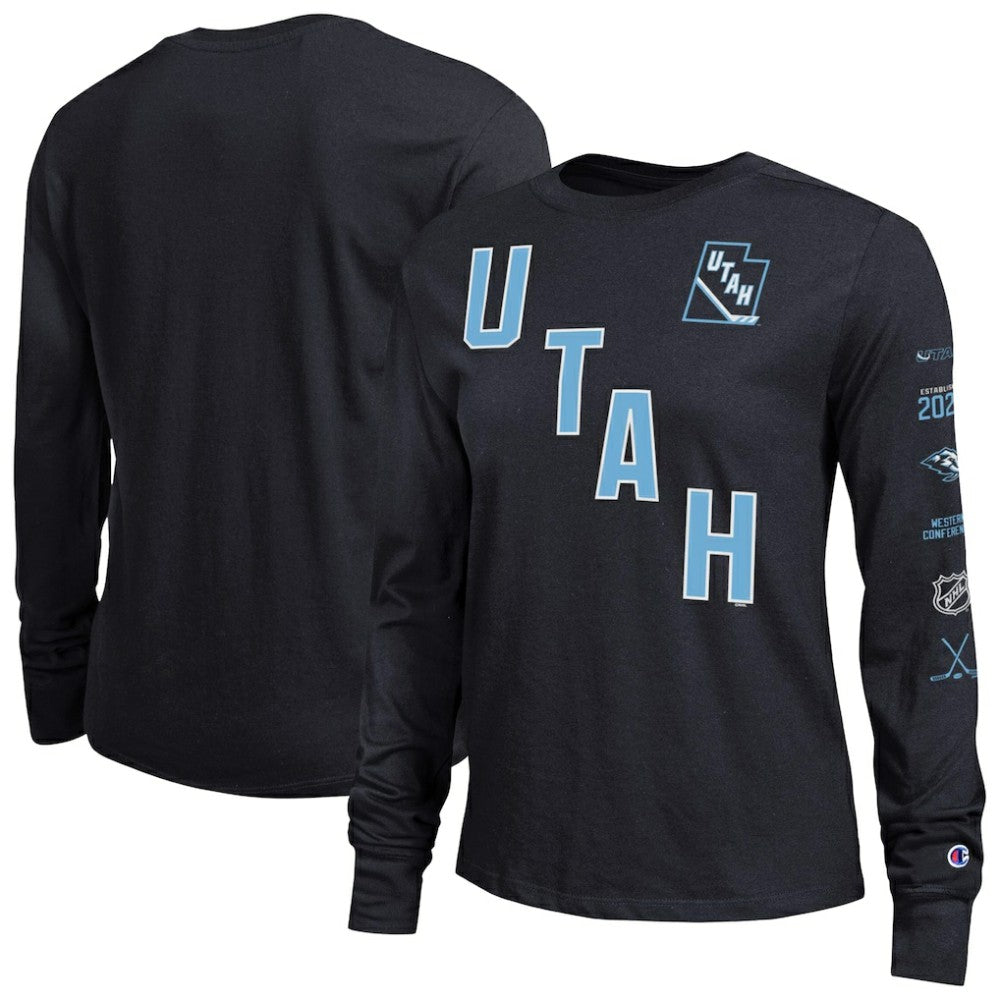 Utah Mammoth Champion Women's 2-Hit Long Sleeve T-Shirt - Black | NHL on sale
