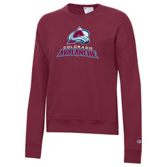 Colorado Avalanche Champion Women's Wordmark Lockup Powerblend Sweatshirt - Burgundy | NHL Clearance