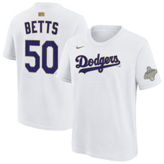 Mookie Betts Los Angeles Dodgers Nike Youth 2026 Gold Collection Name & Number T-Shirt Outlet