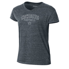 Dallas Cowboys Champion Women's Triumph Tri-Blend V-Neck T-Shirt - Navy - NFL