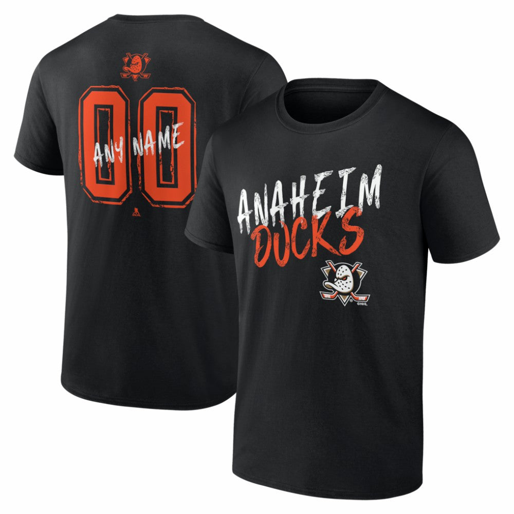 Anaheim Ducks Hustle Personalized Name & Number T-Shirt - Black | NHL online