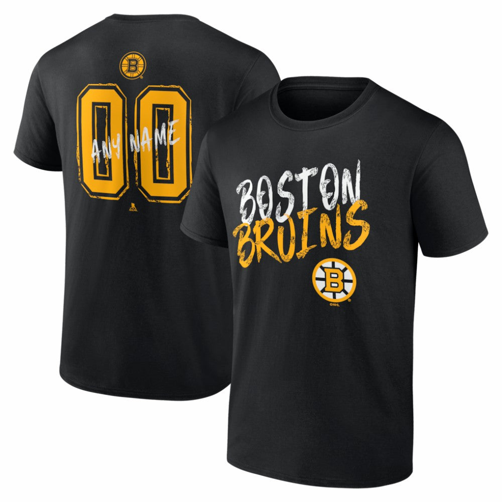 Boston Bruins Hustle Personalized Name & Number T-Shirt - Black | NHL online
