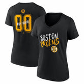 Boston Bruins Women's Hustle Personalized Name & Number V-Neck T-Shirt - Black | NHL online