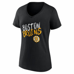 Boston Bruins Women's Hustle Personalized Name & Number V-Neck T-Shirt - Black | NHL online