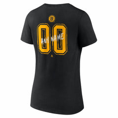 Boston Bruins Women's Hustle Personalized Name & Number V-Neck T-Shirt - Black | NHL online