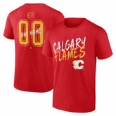 Calgary Flames Hustle Personalized Name & Number T-Shirt - Red | NHL near me