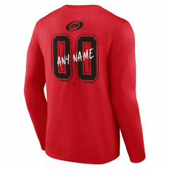 Carolina Hurricanes Hustle Personalized Name & Number Long Sleeve T-Shirt - Red | NHL discount