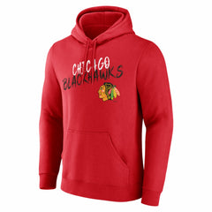 Chicago Blackhawks Hustle Personalized Name & Number Hoodie - Red | NHL Lifestyle