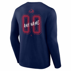Colorado Avalanche Hustle Personalized Name & Number Long Sleeve T-Shirt - Navy | NHL Clearance