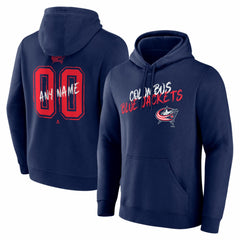 Columbus Blue Jackets Hustle Personalized Name & Number Hoodie - Navy | NHL on sale