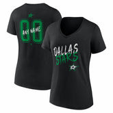 Dallas Stars Women's Hustle Personalized Name & Number V-Neck T-Shirt - Black | NHL on sale