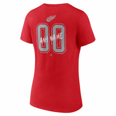 Detroit Red Wings Women's Hustle Personalized Name & Number V-Neck T-Shirt - Red | NHL on sale