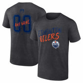 Edmonton Oilers Big & Tall Hustle Personalized Name & Number T-Shirt - Charcoal | NHL Clearance