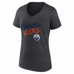 Edmonton Oilers Women's Hustle Personalized Name & Number V-Neck T-Shirt - Charcoal | NHL discount