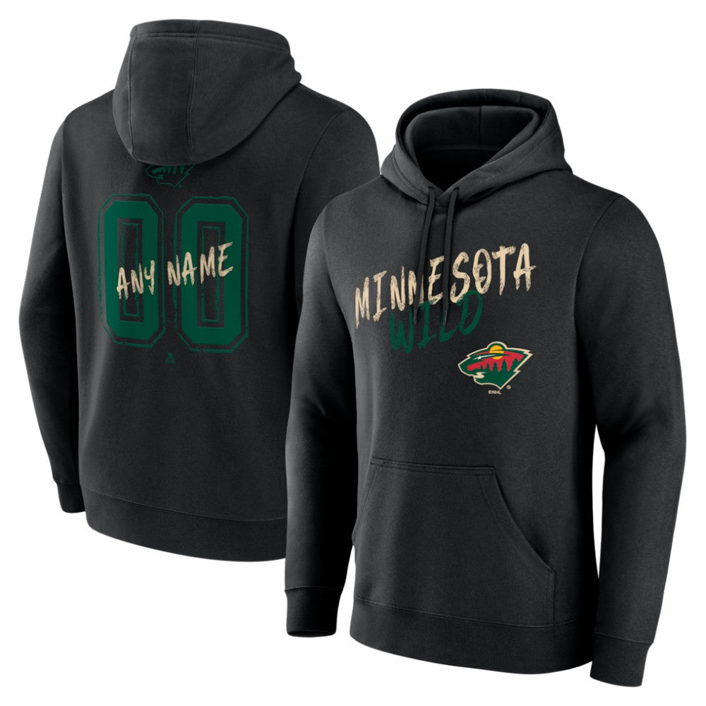 Minnesota Wild Hustle Personalized Name & Number Hoodie - Black | NHL sale