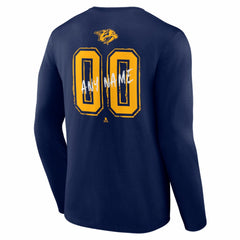 Nashville Predators Hustle Personalized Name & Number Long Sleeve T-Shirt - Navy | NHL on sale