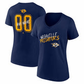 Nashville Predators Women's Hustle Personalized Name & Number V-Neck T-Shirt - Navy | NHL discount