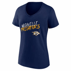 Nashville Predators Women's Hustle Personalized Name & Number V-Neck T-Shirt - Navy | NHL discount
