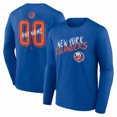 New York Islanders Hustle Personalized Name & Number Long Sleeve T-Shirt - Royal | NHL online