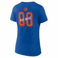 New York Islanders Women's Hustle Personalized Name & Number V-Neck T-Shirt - Royal | NHL Lifestyle