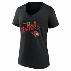 Ottawa Senators Women's Hustle Personalized Name & Number V-Neck T-Shirt - Black | NHL near me