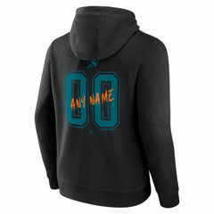 San Jose Sharks Big & Tall Hustle Personalized Name & Number Hoodie - Black | NHL near me