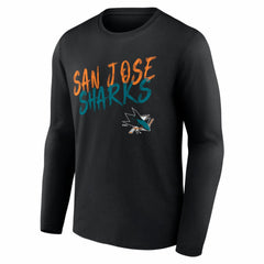 San Jose Sharks Hustle Personalized Name & Number Long Sleeve T-Shirt - Black | NHL near me