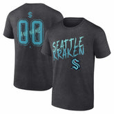 Seattle Kraken Hustle Personalized Name & Number T-Shirt - Charcoal | NHL online
