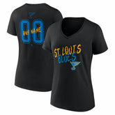St. Louis Blues Women's Hustle Personalized Name & Number V-Neck T-Shirt - Black | NHL on sale