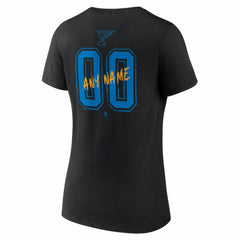 St. Louis Blues Women's Hustle Personalized Name & Number V-Neck T-Shirt - Black | NHL on sale