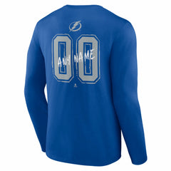 Tampa Bay Lightning Hustle Personalized Name & Number Long Sleeve T-Shirt - Blue | NHL discount