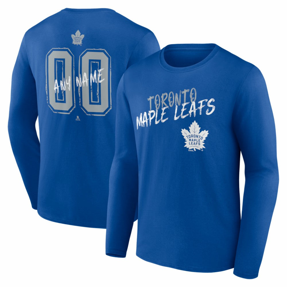 Toronto Maple Leafs Hustle Personalized Name & Number Long Sleeve T-Shirt - Blue | NHL sale
