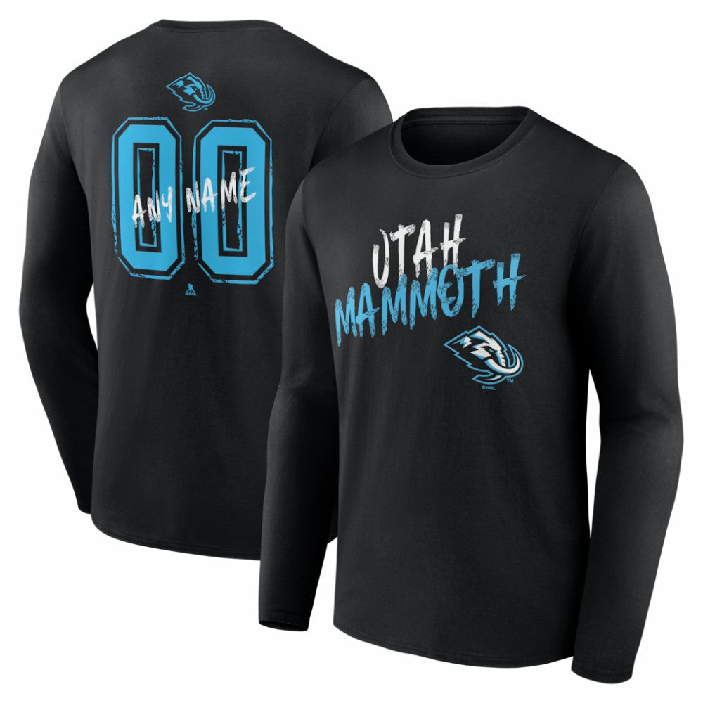 Utah Mammoth Hustle Personalized Name & Number Long Sleeve T-Shirt - Black | NHL on sale