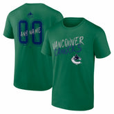 Vancouver Canucks Hustle Personalized Name & Number T-Shirt - Green | NHL discount