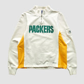 Green Bay Packers Reebok 2000s 1/4 Zip Sweatshirt - White Vintage - Fanatics