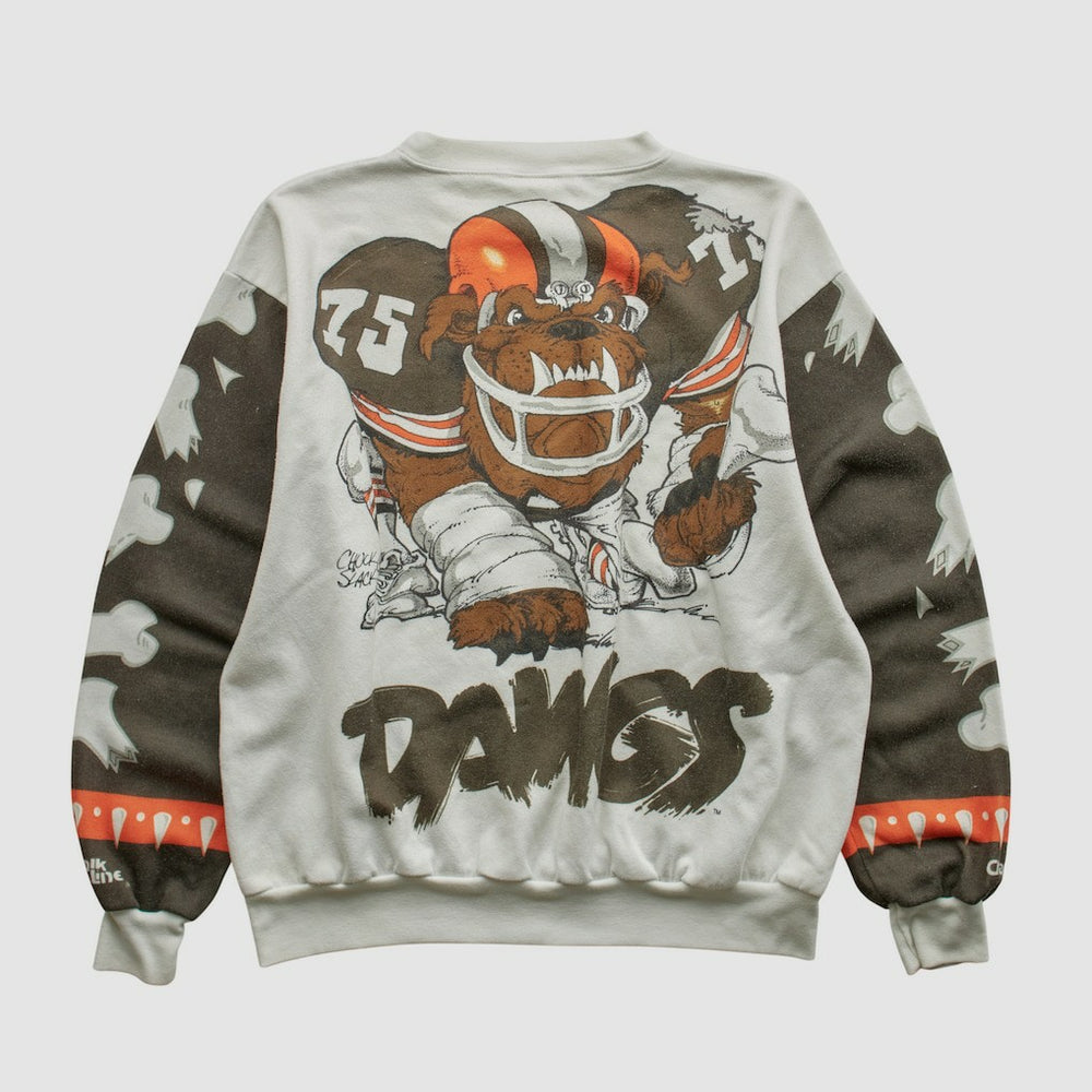 Cleveland Browns Chalk Line 90s Pullover Sweatshirt - White Vintage - Fanatics