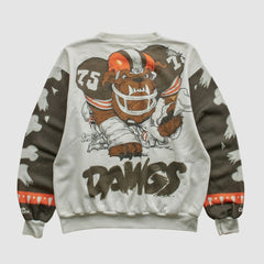 Cleveland Browns Chalk Line 90s Pullover Sweatshirt - White Vintage - Fanatics