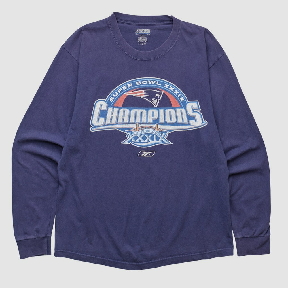 New England Patriots Reebok 2005 Long Sleeve T-shirt - Navy Vintage - Fanatics