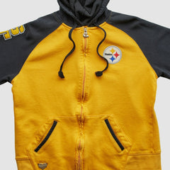 Pittsburgh Steelers Reebok 2000s Hooded Full Zip Sweatshirt - Yellow Vintage - Fanatics
