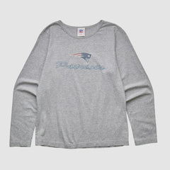 New England Patriots NFL 2000s Long Sleeve T-shirt - Heather Gray Vintage - Fanatics