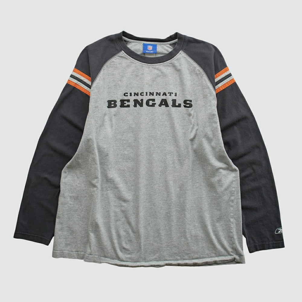 Cincinnati Bengals Reebok 2000s Long Sleeve T-shirt - Heather Gray Vintage - Fanatics