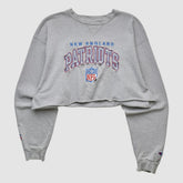 New England Patriots Champion 90s Pullover Sweatshirt - Heather Gray Vintage - Fanatics