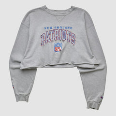New England Patriots Champion 90s Pullover Sweatshirt - Heather Gray Vintage - Fanatics