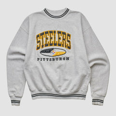 Pittsburgh Steelers LEGENDS 90s Pullover Sweatshirt - Heather Gray Vintage - Fanatics