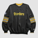 Pittsburgh Steelers Starter 90s Pullover Sweatshirt - Black Vintage - Fanatics